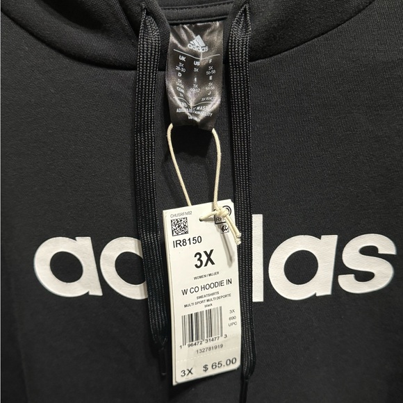 Adidas Trendy Plus Size Pullover Logo Black size 3X NWT - Picture 8 of 9
